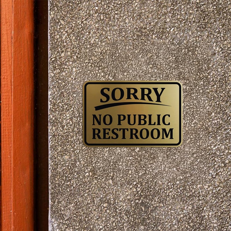 All Quality Classic Framed SORRY No Public Restroom Wall Door Sign - Blue (Small) 1 Pack - Image 3